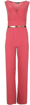 pink batwing belted palazzo jumpsuit