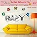 Aerfas 40 Inch Silver Letters Baby Group Shaped Helium Foil Balloons for Baby Shower Bridal Wedding Celebration Birthday Party Decoration Supplies (40 Inch, Silver)