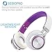 ECOOPRO Lightweight Portable Adjustable Over Ear Stereo Earphone Headphones Headset for PC MP3 MP4 Tablet Most Smart Phones-Purple