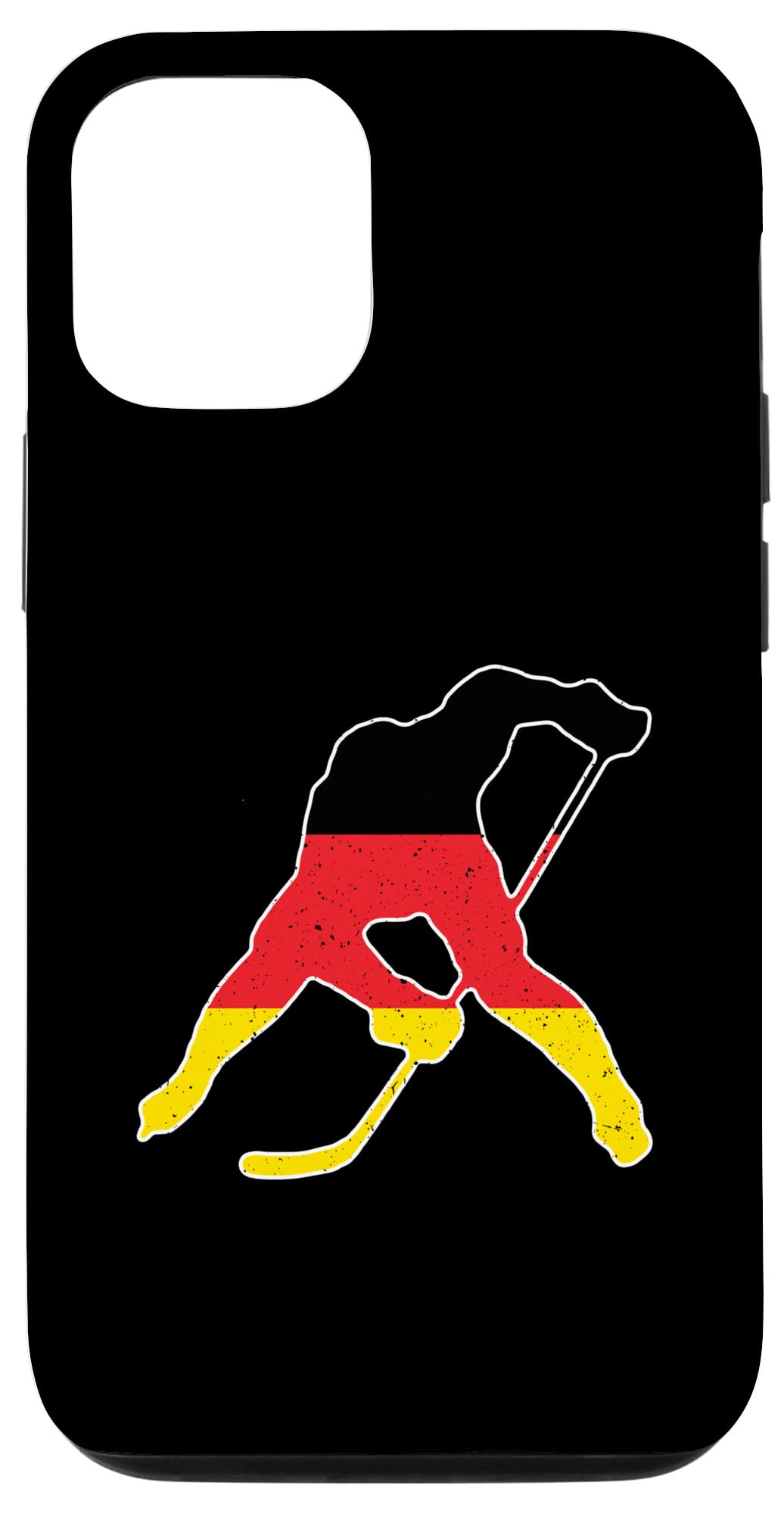 iPhone 14 Pro Vintage Germany Flag In German Hockey Player Silhouette Case