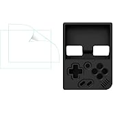 Lamshaw Compatible for Miyoo Mini Plus Screen Protector with Case, (2+1Pack) TPU Film Full Coverage + Silicone Protective Cas