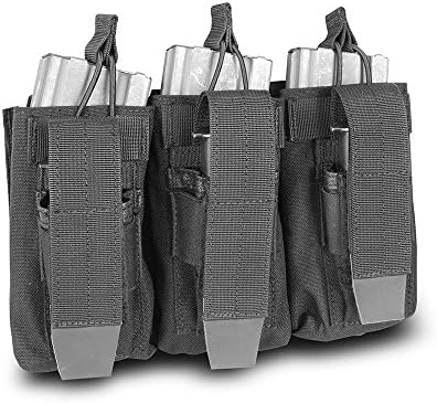 SecPro SP-29225 Double Stacked Triple Quick Release Magazine Pouch - For M4 &amp; 9mm (Black)
