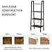 Yaheetech Industrial Storage Ladder Shelf, 4 Tier Bookshelf Rack Shelves, Multifunctional Plant Flower Display Stand, Easy Assembly, Wood Look Accent Home Office Furniture, Rustic Brown