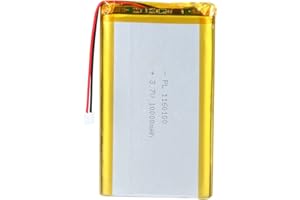 AKZYTUE 3.7V LiPo Battery 1160100 10000mAh Lithium Rechargeable Battery with PH2.0mm JST Connector for Raspberry Pi UPS Board