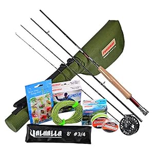 Proberos Combos Canne à Pêche Et Moulinet Canne à Mouche 4 Pièces Moulinet De Pêche à La Mouche Avec Sac De Voyage…