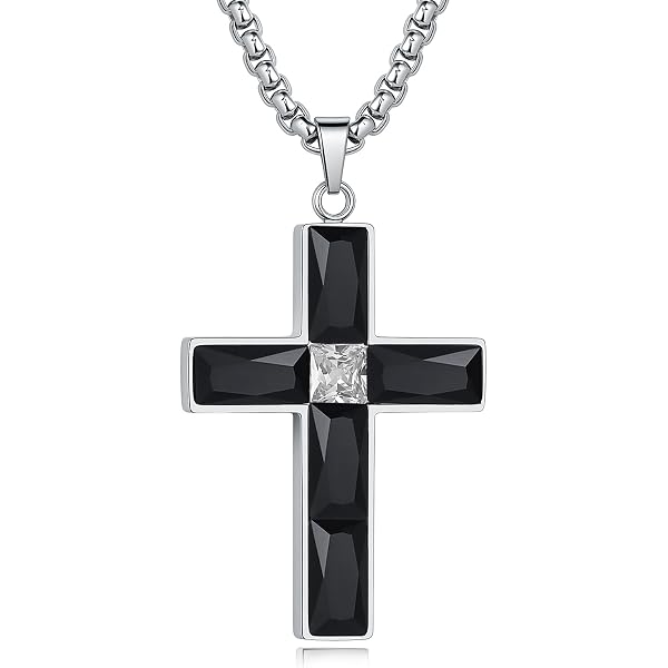 Amazon.com: Gothic Cross Necklace for Women - Emerald Diamond