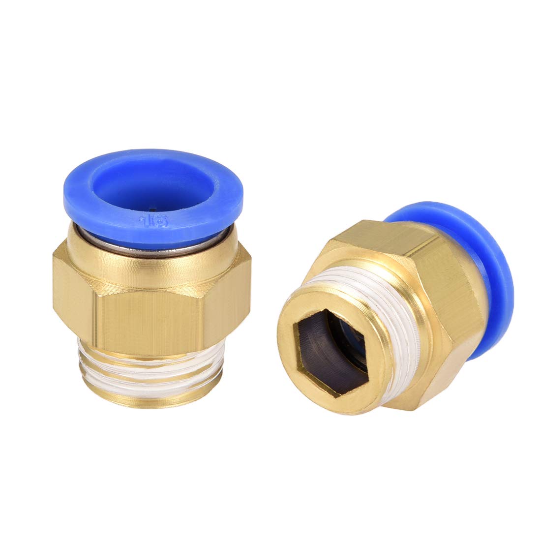 sourcing map Straight Pneumatic Push to Quick Connect Fittings G1/2 Male x 16mm Tube OD 2pcs