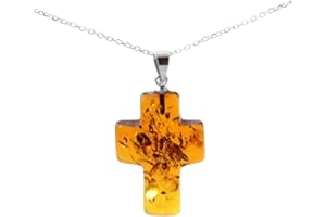 TipTopEco Baltic Amber Pendant Made With Silver - Heart Shape - Small Minimalist - Honey Color