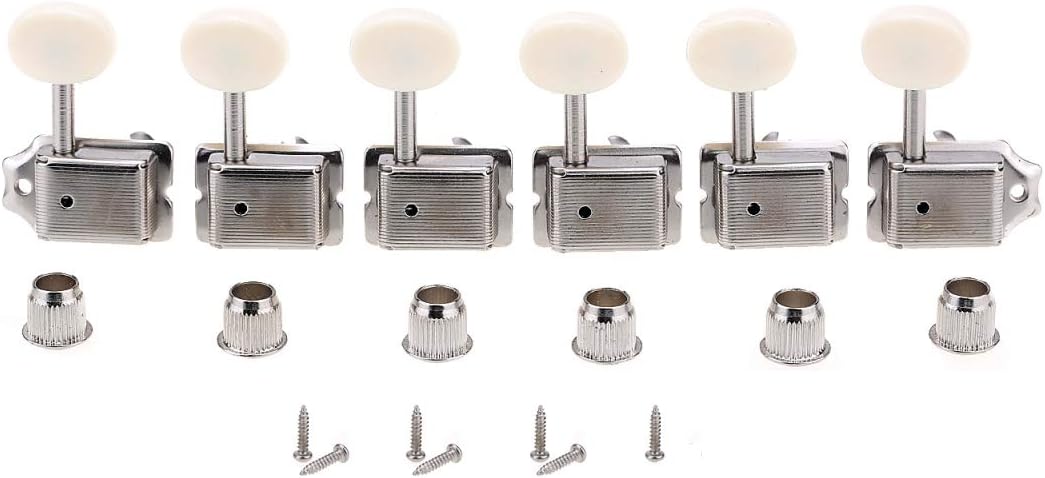 Musiclily Pro Vintage 6-in-Line Guitar Tuners Split Shaft Machine Heads Tuning Pegs Keys Set for Squier Classic Vibe Fender Strat/Tele Style