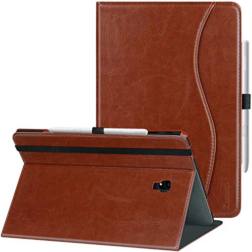 Ztotop Folio Case for Samsung Galaxy Tab S4 10.5 Inch 2018(SM-T830/T835/T837), Leather Folding Stand Cover with Auto Wake/Sleep, S Pen Holder and Multiple Viewing Angles,Brown