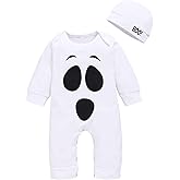 Baby Boys Girls Halloween Outfit Set Funny Halloween Long Sleeve Romper with Hat