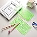 Frienda 6 Pieces Drawings Templates Measuring Template Plastic Geometric Rulers for Office and School, Clear Green