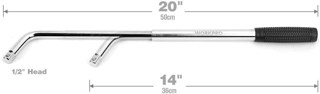 WORKPRO Telescoping Lug Wrench,Wheel Wrench with Standard CR-V Sockets 17/19, 21/23mm: Automotive