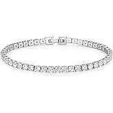 ALTENEVIA 18K Gold Plated Cubic Zirconina Tennis Bracelet 3MM/4MM/5MM White Gold Plated Women's Bracelets