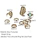 Setita 10 Pieces Stylish Turquoise Joint Knuckle Nail Midi Ring Set Boho Ring Set, Ancient Silver