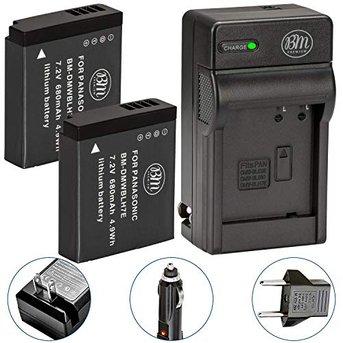 BM Premium 2-Pack of DMW-BLH7 Batteries and Charger for Panasonic Lumix DC-GX850, DMC-LX10, DMC-LX15, DMC-GM1, DMC-GM1K, DMC-GM1KA, DMC-GM1KS, DMC-GM5, DMC-GM5KK Digital Camera