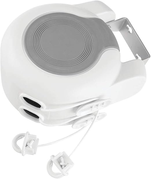 mDesign Wäscheleine ausziehbar – zweileiniger Wandtrockner für drinnen