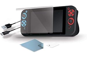 dreamGEAR Essentials Bundle for Nintendo Switch – Comfort Grip, Screen Protector, Charge Cable, Car Charger