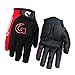GEARONIC TM Cycling Bike Bicycle Motorcycle Shockproof Foam Padded Outdoor Sports Full Finger Short Riding Biking Glove Working Gloves (Red Full Finger, Full XL (8″-8.5″))thumb 1