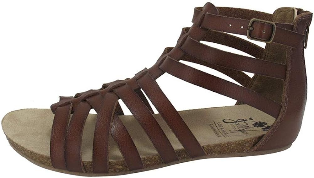 Amazon.com | Jellypop Women's Archie Gladiator Sandal, Cognac | Flats