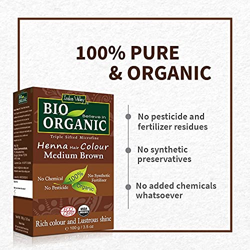 Indus Valley Bio Organic Natural Henna Powder For Hair Dye Medium Brown 3.5 oz Pricepulse
