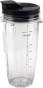 24 oz Cup with Spout Lid Replacement for Nutri Ninja BlendMax DUO with Auto-iQ Boost, Parts 483KKU486 528KKUN100