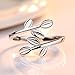 Xelue FF Very Feminine!Womens Silver Elegant Open Leaf Branch Wrap Finger Ring High Polished
