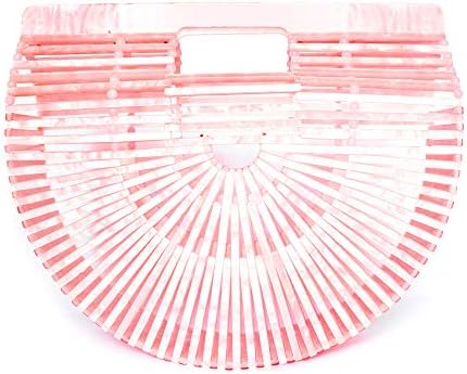 Womens Acrylic Top-Handle Bag Handmade Handbag Clutch Purse Bigger Size