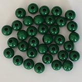 12mm Round Wood Beads (50pc) - Xmas Green