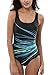 CharmLeaks Womens one Piece Bathing Suit Racerback Athletic Swimsuit Conservative Swimwear,Colorful(fulfilled By Amazon),Small