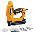Hoteche 18GA 2-in-1 Electric Brad Nailer/Stapler 19/32-Inch to 1-1/4 Inch Staple Gun Power Adjustable Nail Gun with 2000Pcs Brad Nails& Staples for Home Upholstery and Woodworking