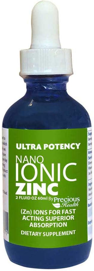 Ultra Potent High-Strength Nano Ionic Liquid Zinc + Vitamin C, 60ml - Good for Level of Alertness, Moodiness, Memory, Digestion, Wound Healing and detoxification (Single Pack)