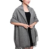 Novawo Wool Shawl Large Thick Pashmina Travel Blanket Scarf Winter Wraps for Women