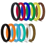 LearnFitFun Silicone Wedding Rings for Women. Thin Stackable Silicon Rubber Engagement Band. by WNDRNG