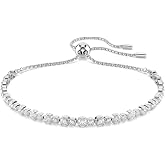 Swarovski Matrix Tennis Soft Bracelet, Mixed Size Round Cut Crystals, Rhodium and Gold-Tone Finishes