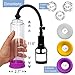 Vacuum Man's Manual Penis Pump with Powerful Suction for Maxium Width with Easy Grip Pump Handle & Includes Free Cock Ring