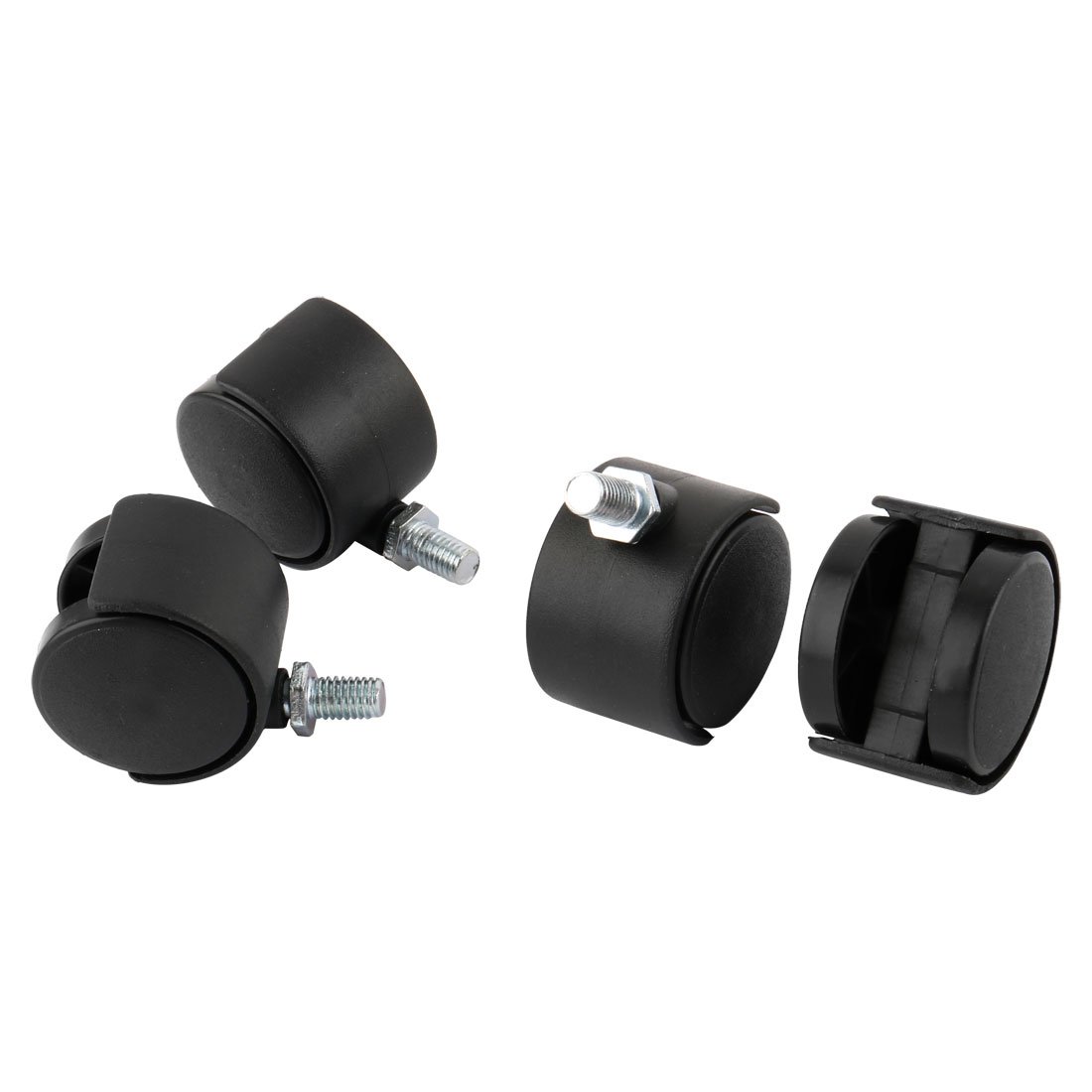 Sourcingmap Plastic Hotel Furniture Sofa Closet Chair Swivel Caster Wheel 4pcs Black