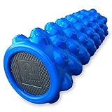 PhysioPhit Muscle Foam Roller - High Density, Trigger Point Grid Provides Maximum Pain Relief, Fastest Workout Recovery & Deep Massage for Sore Muscles, Extra Firm & Textured with Carrier Bag, Blue