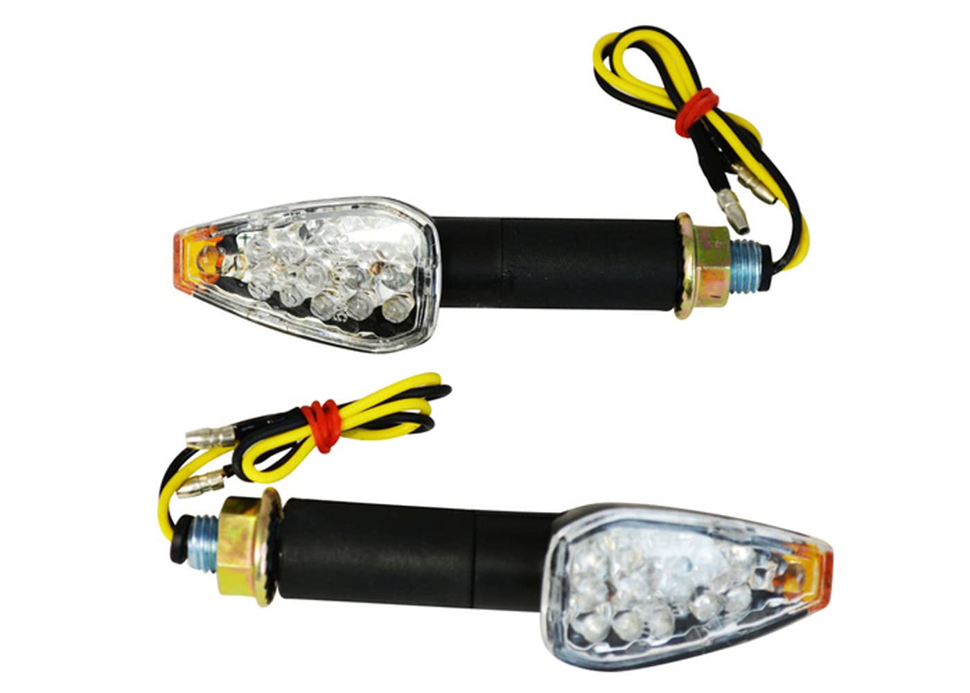 Alchemy Parts Motorbike Arrow LED Replacement Indicators 2 pcs Long Stem Stalk Amber Tip for Most Motorcycles and Scooters Front or Rear