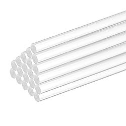 MECCANIXITY 25 Pcs Acrylic Round Rods 3/16" x