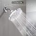 SkyGenius Rainfall Fixed Shower Head, Chrome-Finish Wall Mount High Pressure Shower Head 6 inches W/Removable Flow Restrictor