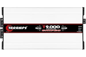 Taramps T 9.000 Chipeo 1 Ohm 9000 Watts Rms 12.6 Volts, Peak Power 11000 Watts Rms Monoblock Car Audio Amplifier - RCA Input 