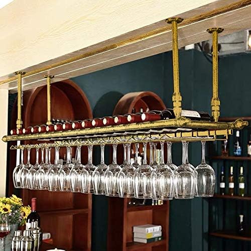 WGX Wine Bar Wall Rack 60 Hanging Bar Glass Rack&Hanging Bottle Holder