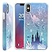 Unov Phone Case for iPhone Xs Max Soft Protective Slim TPU Shockproof Bumper Wave Design Support Wireless Charging 6.5 Inch (Mermaid Castle)