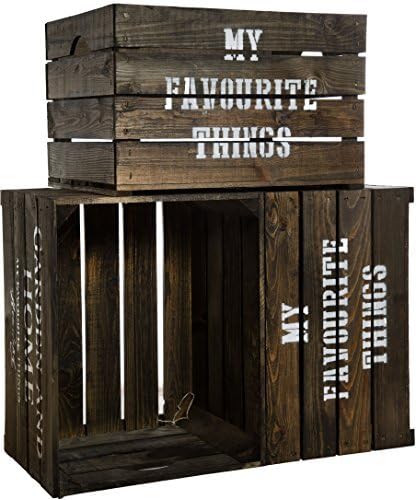 Set of 3 solid fruit storage crates 49 x 42 x 31 cm DUNKEL MIT LOGO
