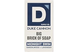DUKE CANNON SUPPLY CO. Duke Cannon Big Brick of Soap – Sandalwood + Lavender Scent – Large Triple-Milled Bar Soap for Men, Long-Lasting, Moisturizing with Natural Oils, Supports U.S. Veterans, Midnight Swim (10 oz.)