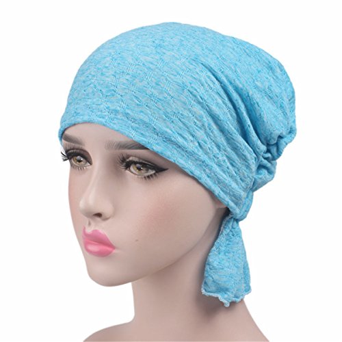 Qhome Women's Cotton Chemo Hat Stretchy Beanie Headscarf Turban Headwear for Cancer Patients