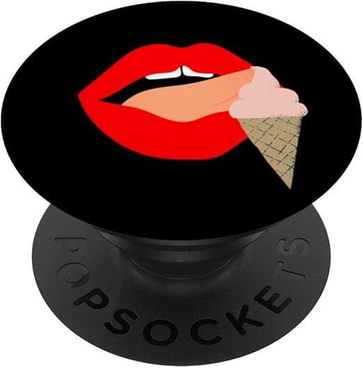 Amazon Com Lips Sexy Licking Ice Cream Cone Girls Women Teen Girl Cute Popsockets Grip And Stand For Phones And Tablets