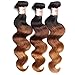 Beauty Forever Hair Peruvian Ombre Virgin Hair 18 20 22inch Body Wave Hair Weave 3pieces /Lot Bundles 100% Human Hair Extensions 95-100g/pc (1b#/4#/27#)