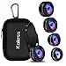 iPhone Camera Lens Kit,5 in 1 Kaiess 120° Super Wide Angle & Macro Lens + 2X Telephoto Lens + 198° Fisheye Lens + Kaleidoscope Lens for iPhone X/8/7/6/6s plus,Samsung and Most Smartphone